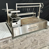 BBQ25SS Built-In Stainless Steel Santa Maria Wood Fire & Charcoal Gaucho Grill