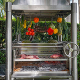 BBQ12SS All Stainless Steel Argentine Santa Maria Wood Fire & Charcoal Gaucho Grill